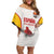 Custom Espana Basketball Spain Off Shoulder Short Dress Baloncesto Come on La Roja White Style