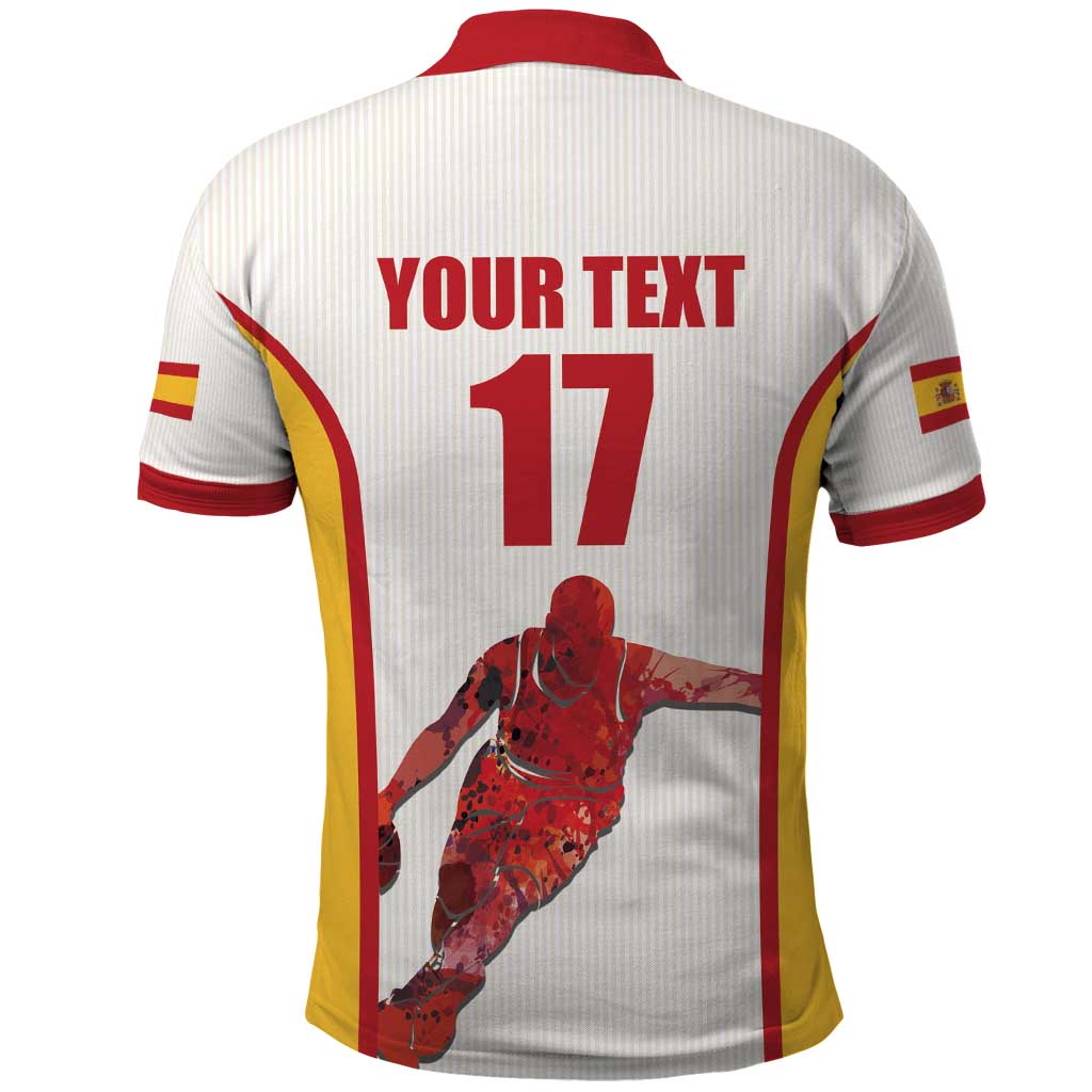 Custom Espana Basketball Spain Polo Shirt Baloncesto Come on La Roja White Style