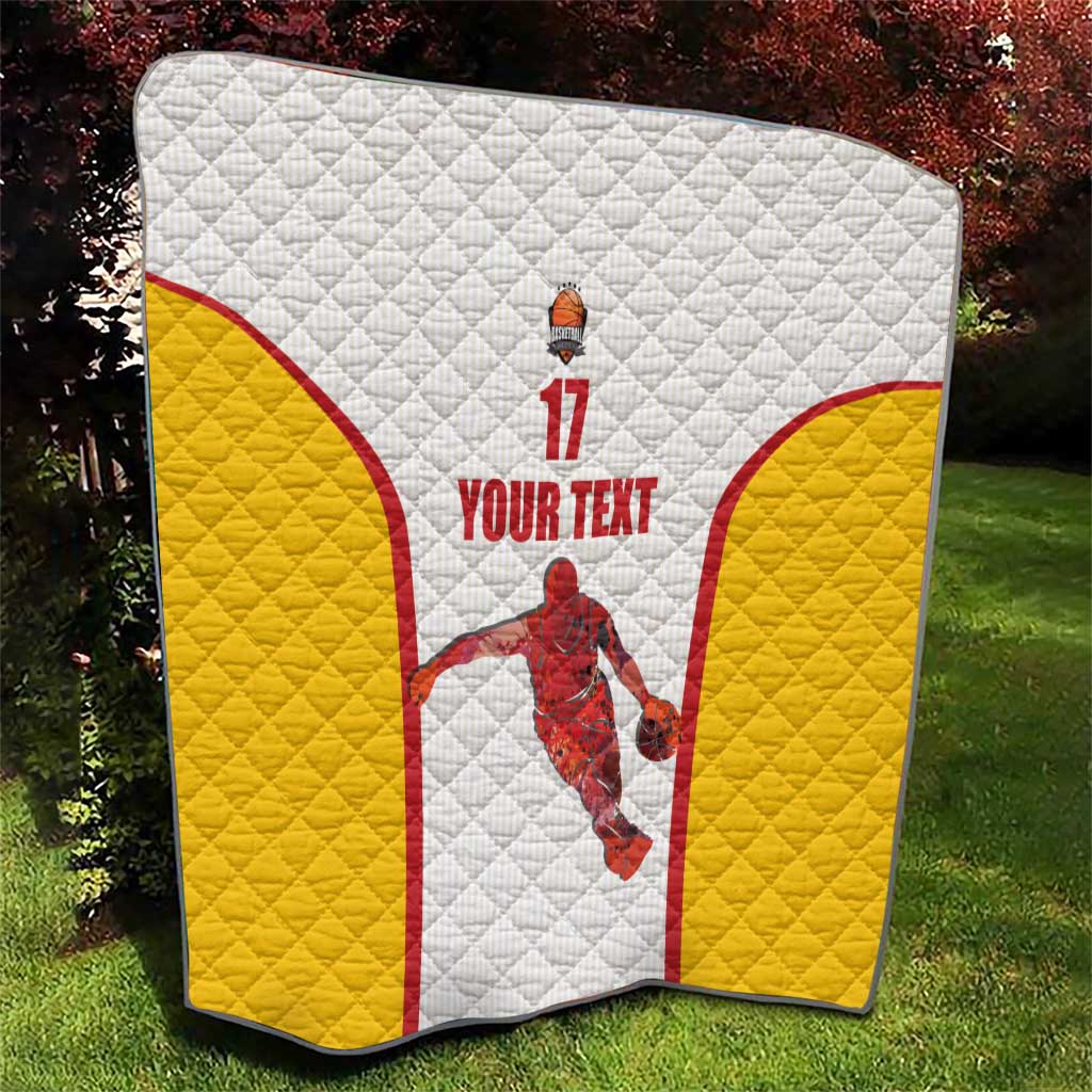 Custom Espana Basketball Spain Quilt Baloncesto Come on La Roja White Style