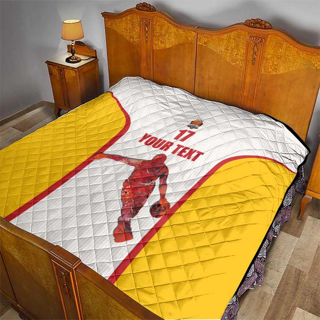 Custom Espana Basketball Spain Quilt Baloncesto Come on La Roja White Style