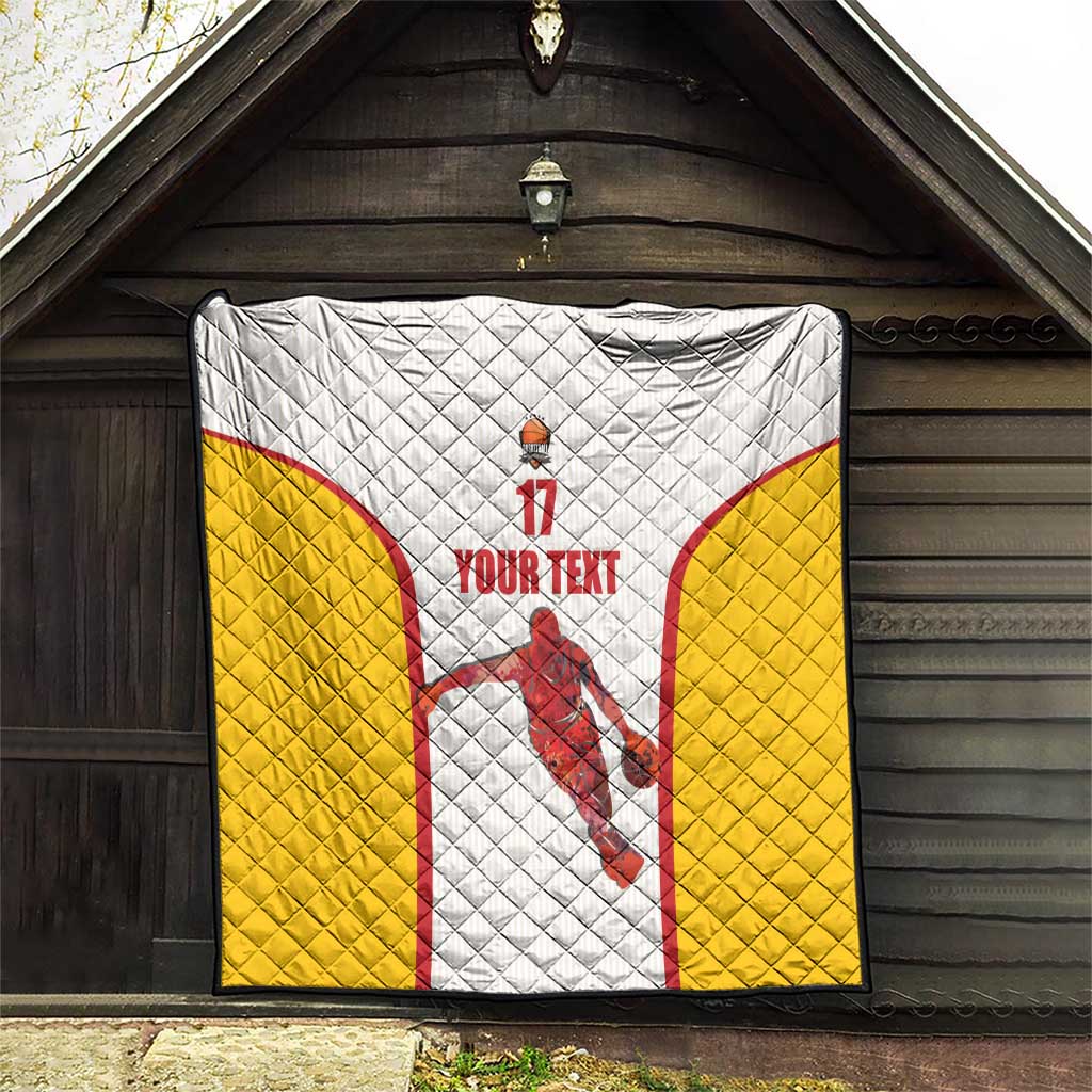 Custom Espana Basketball Spain Quilt Baloncesto Come on La Roja White Style