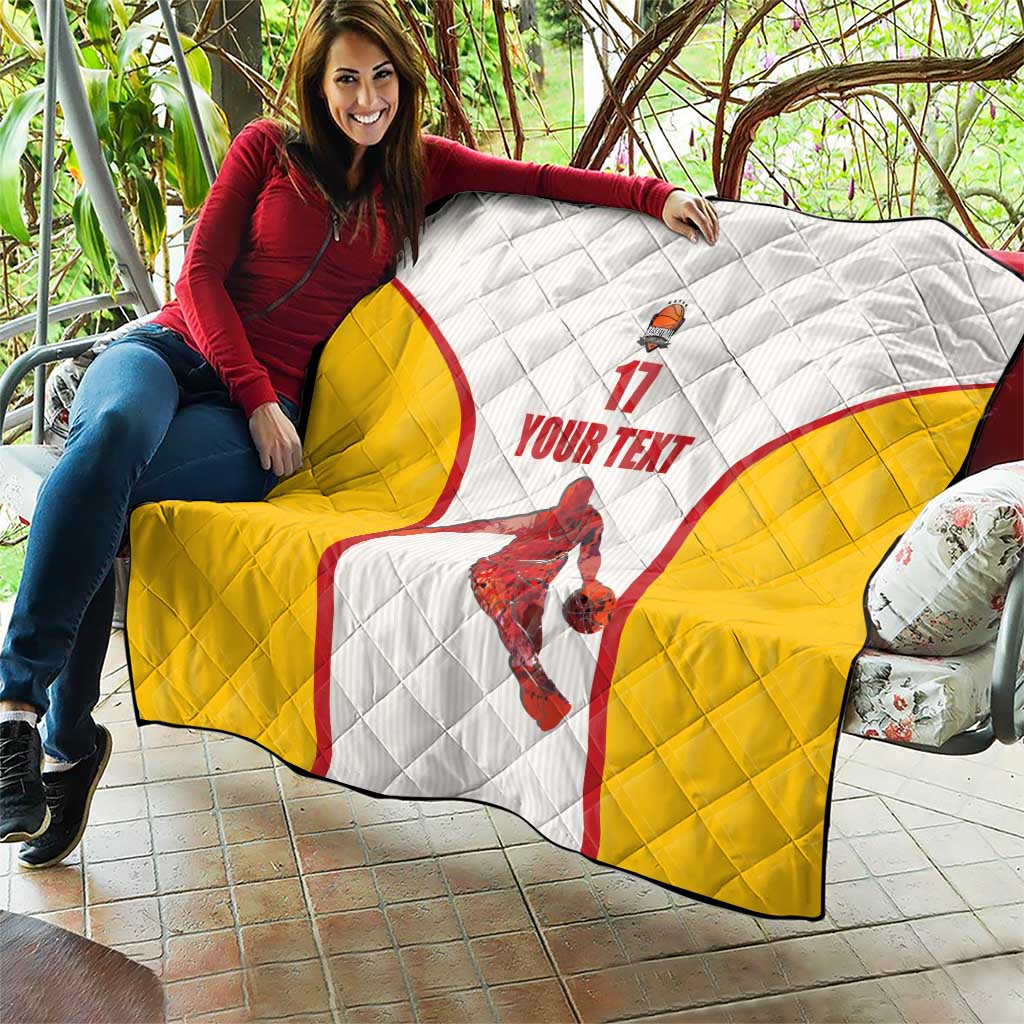 Custom Espana Basketball Spain Quilt Baloncesto Come on La Roja White Style