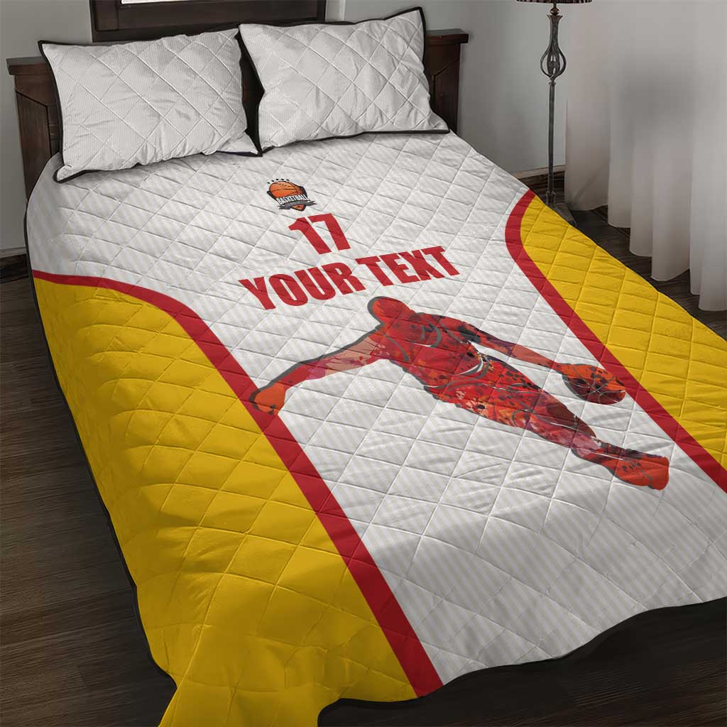 Custom Espana Basketball Spain Quilt Bed Set Baloncesto Come on La Roja White Style