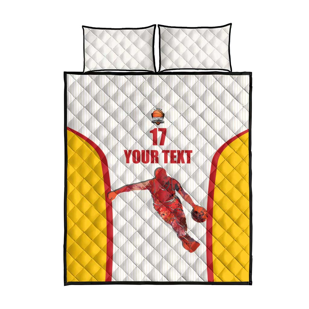 Custom Espana Basketball Spain Quilt Bed Set Baloncesto Come on La Roja White Style