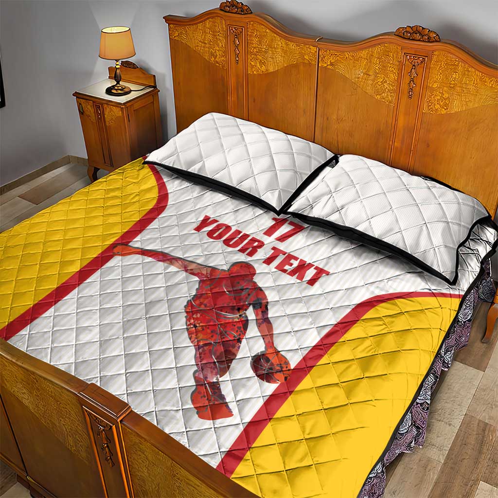 Custom Espana Basketball Spain Quilt Bed Set Baloncesto Come on La Roja White Style