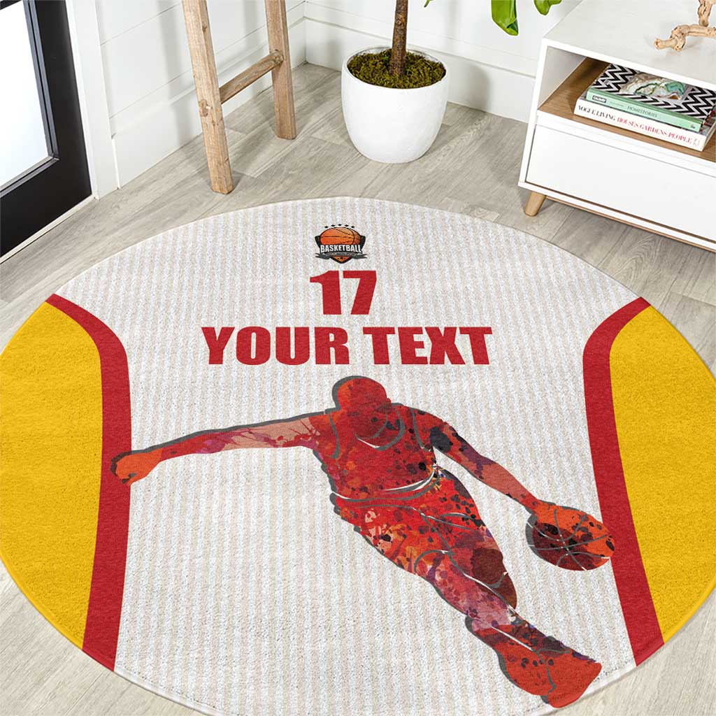 Custom Espana Basketball Spain Round Carpet Baloncesto Come on La Roja White Style