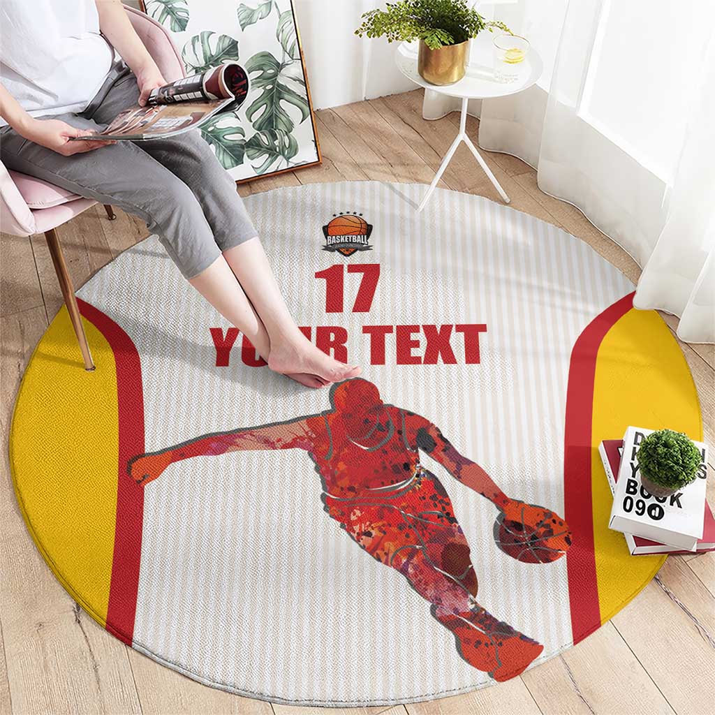 Custom Espana Basketball Spain Round Carpet Baloncesto Come on La Roja White Style