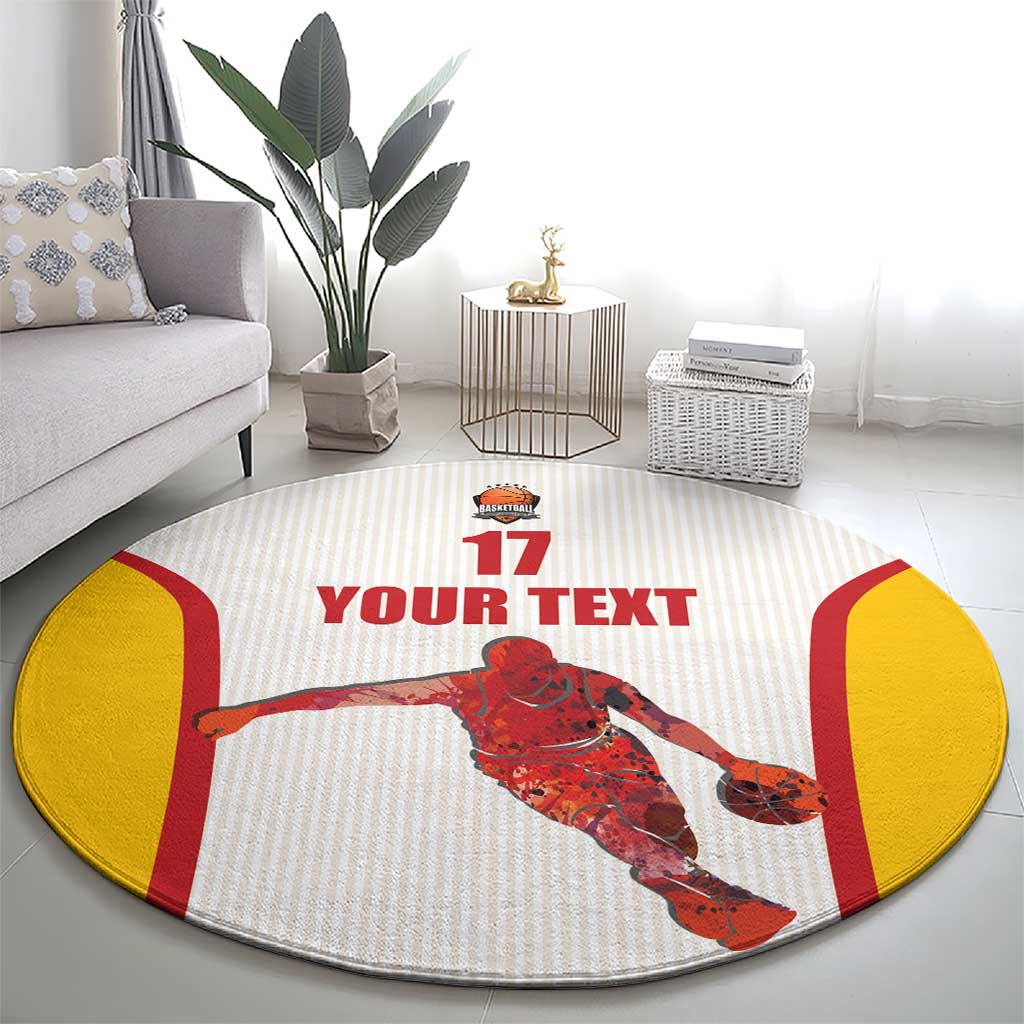 Custom Espana Basketball Spain Round Carpet Baloncesto Come on La Roja White Style