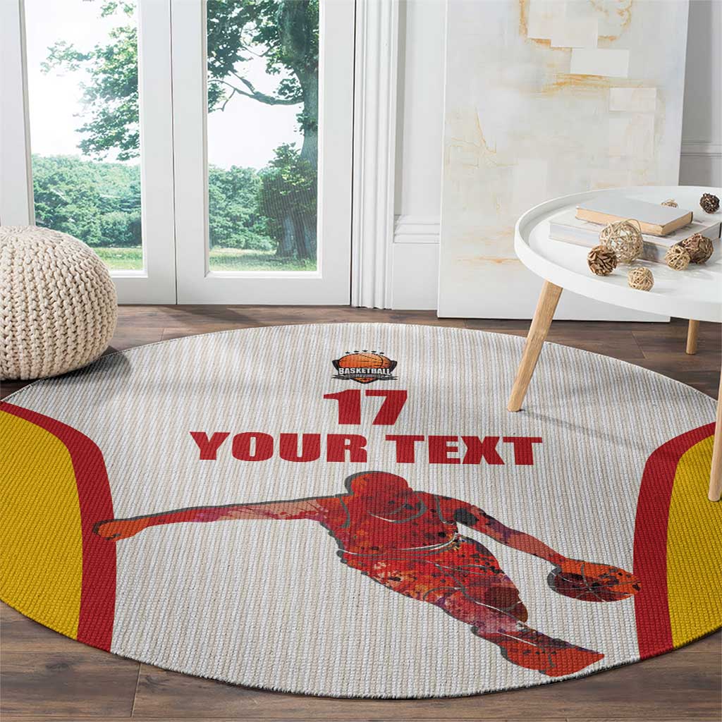 Custom Espana Basketball Spain Round Carpet Baloncesto Come on La Roja White Style