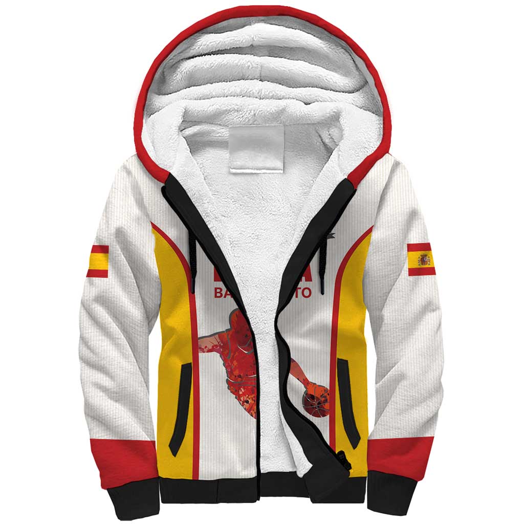 Custom Espana Basketball Spain Sherpa Hoodie Baloncesto Come on La Roja White Style