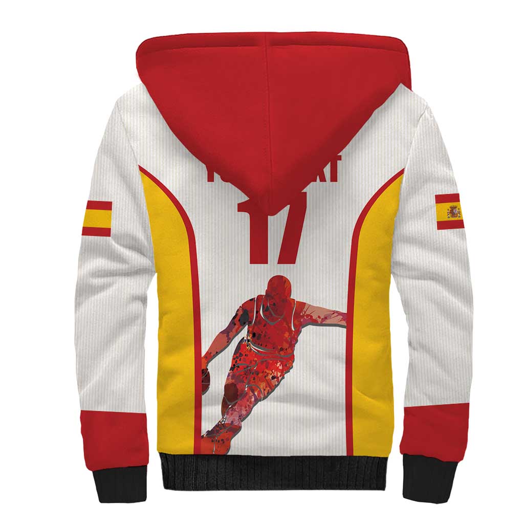 Custom Espana Basketball Spain Sherpa Hoodie Baloncesto Come on La Roja White Style