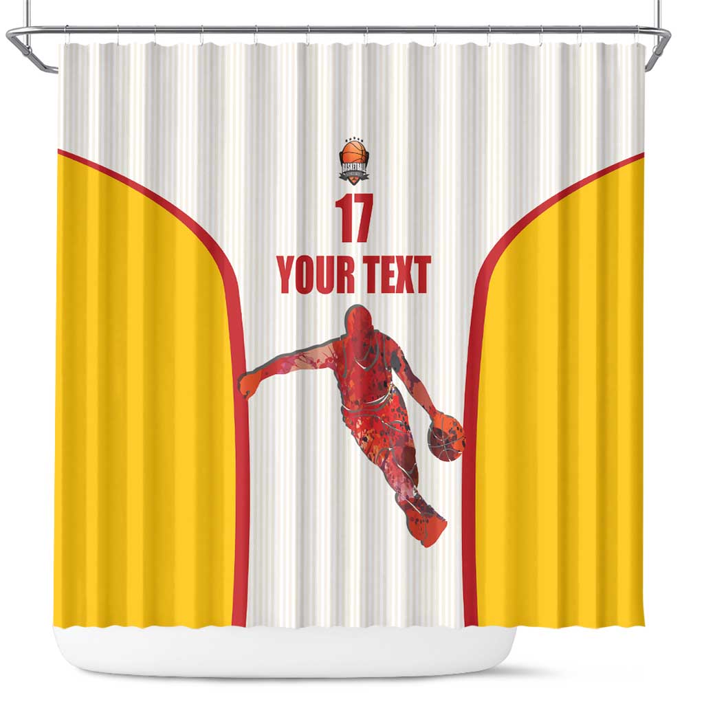 Custom Espana Basketball Spain Shower Curtain Baloncesto Come on La Roja White Style