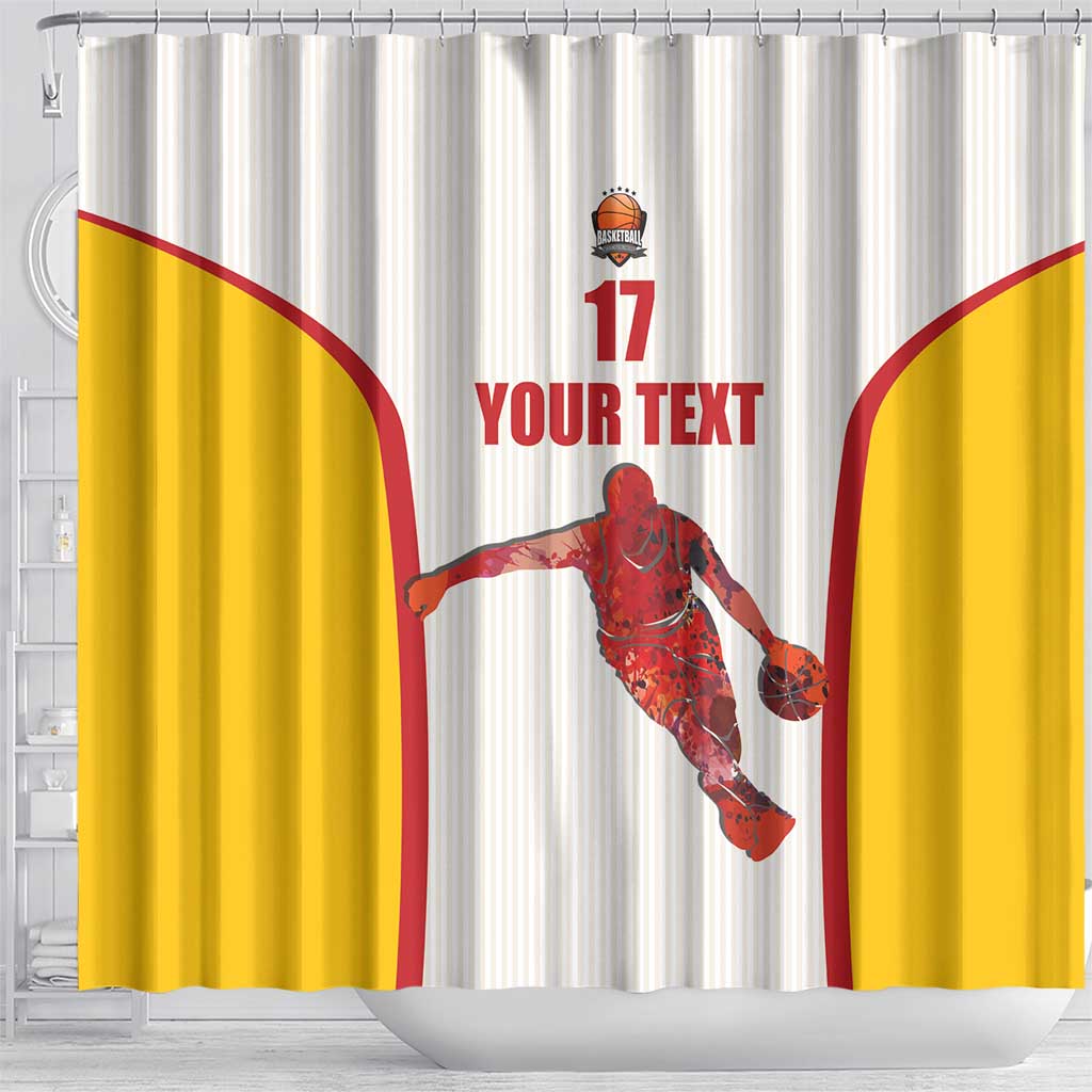 Custom Espana Basketball Spain Shower Curtain Baloncesto Come on La Roja White Style