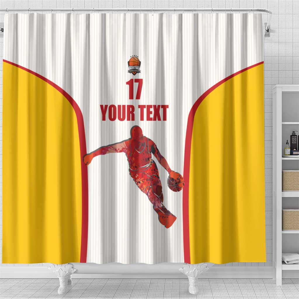 Custom Espana Basketball Spain Shower Curtain Baloncesto Come on La Roja White Style