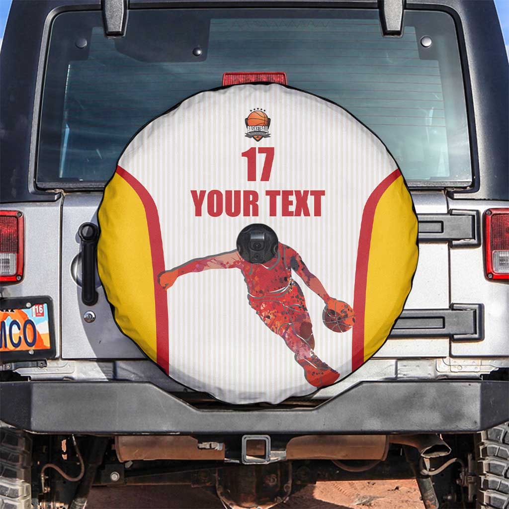Custom Espana Basketball Spain Spare Tire Cover Baloncesto Come on La Roja White Style