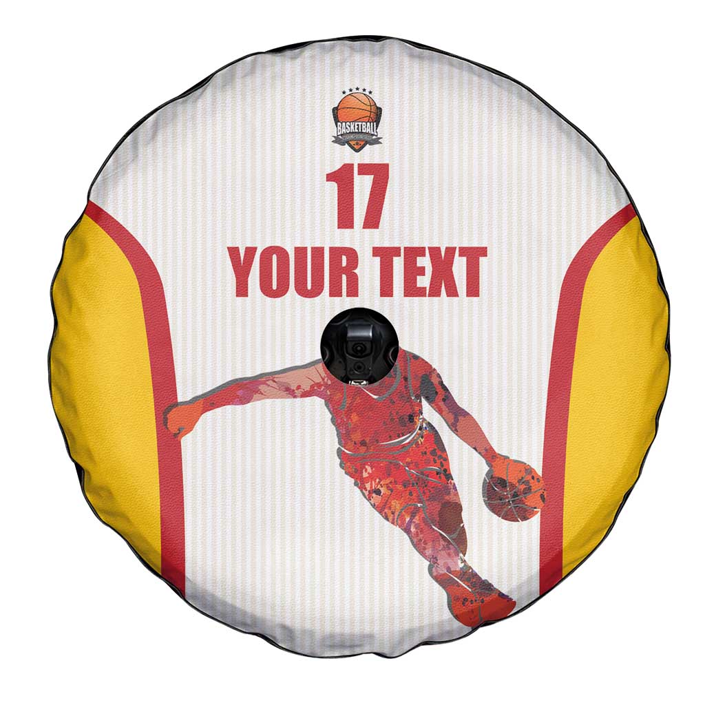Custom Espana Basketball Spain Spare Tire Cover Baloncesto Come on La Roja White Style