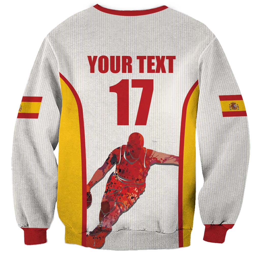 Custom Espana Basketball Spain Sweatshirt Baloncesto Come on La Roja White Style