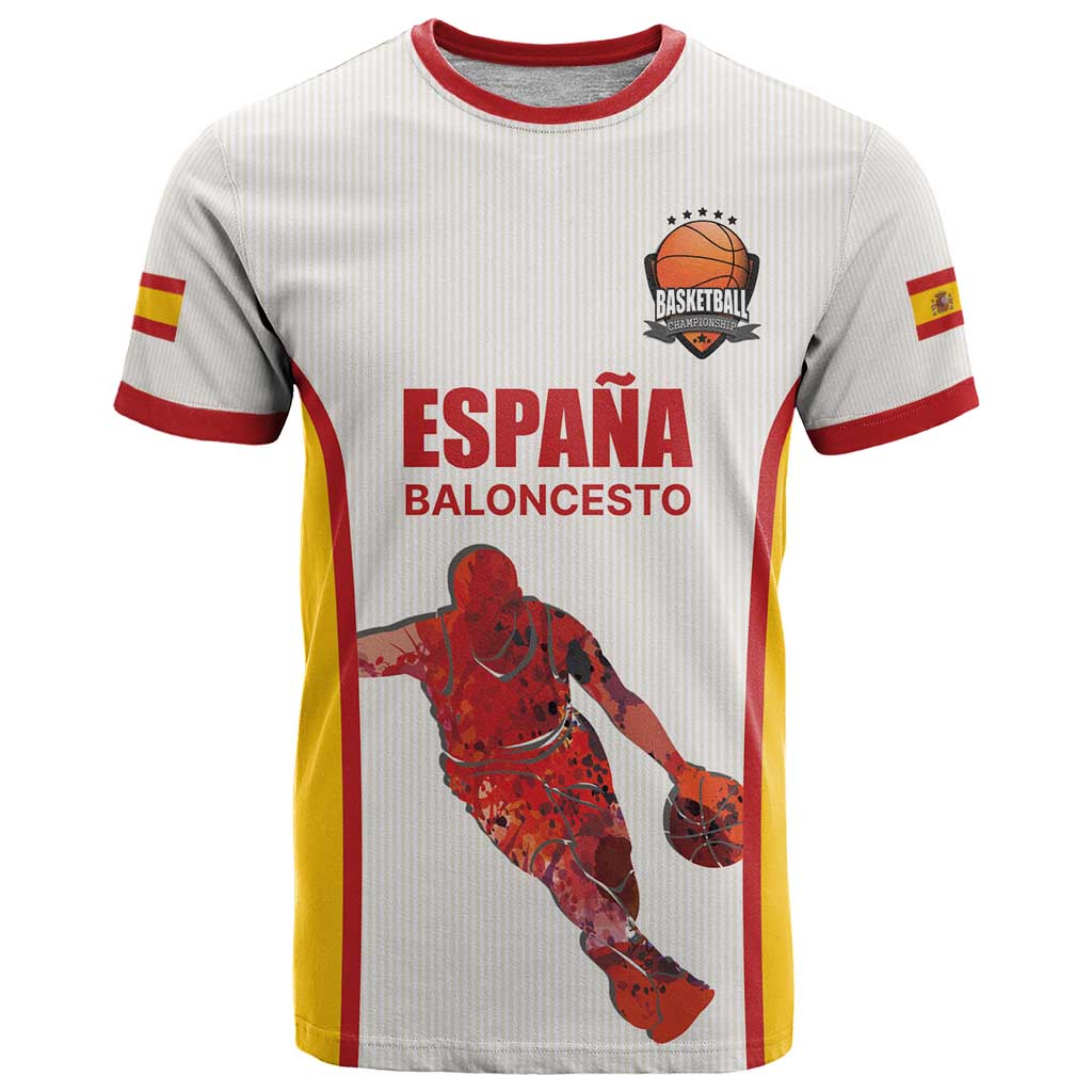 Custom Espana Basketball Spain T Shirt Baloncesto Come on La Roja White Style
