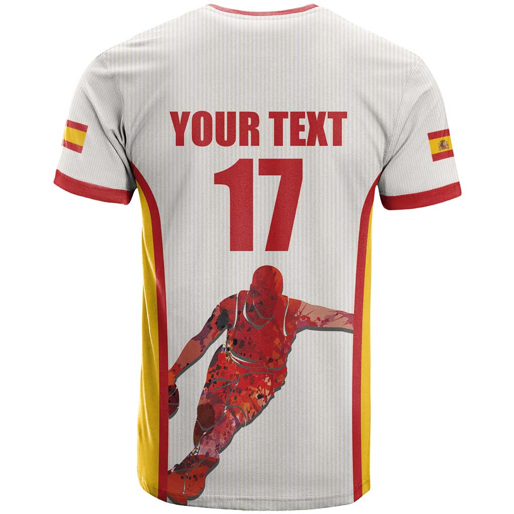 Custom Espana Basketball Spain T Shirt Baloncesto Come on La Roja White Style