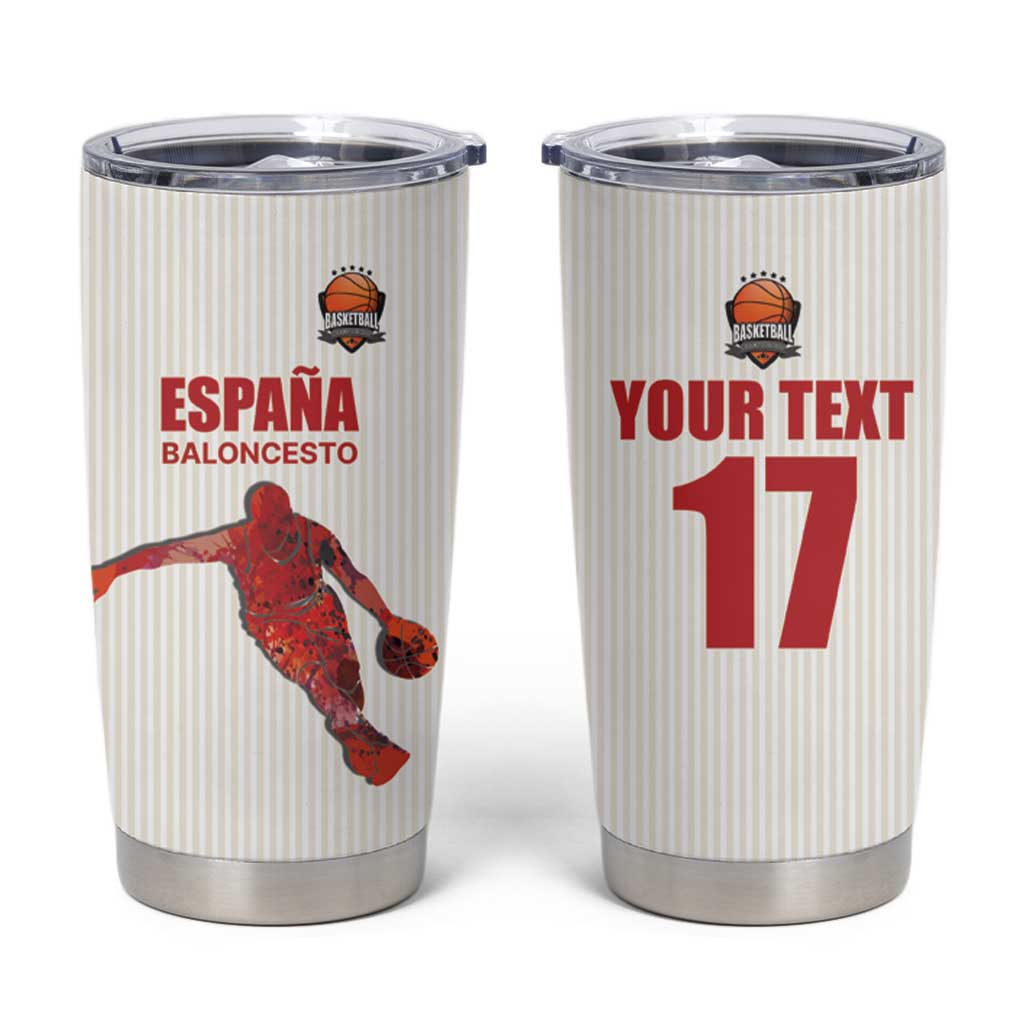 Custom Espana Basketball Spain Tumbler Cup Baloncesto Come on La Roja White Style