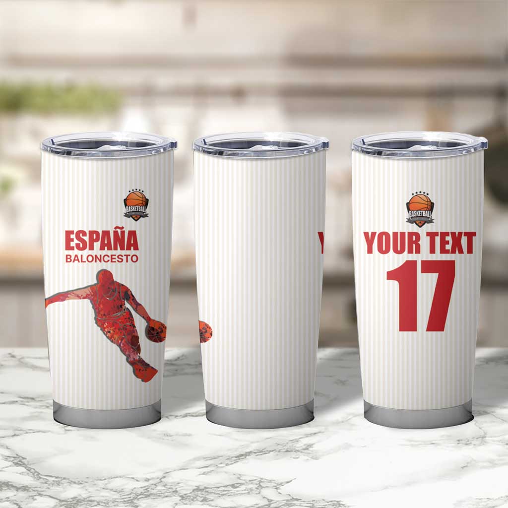 Custom Espana Basketball Spain Tumbler Cup Baloncesto Come on La Roja White Style