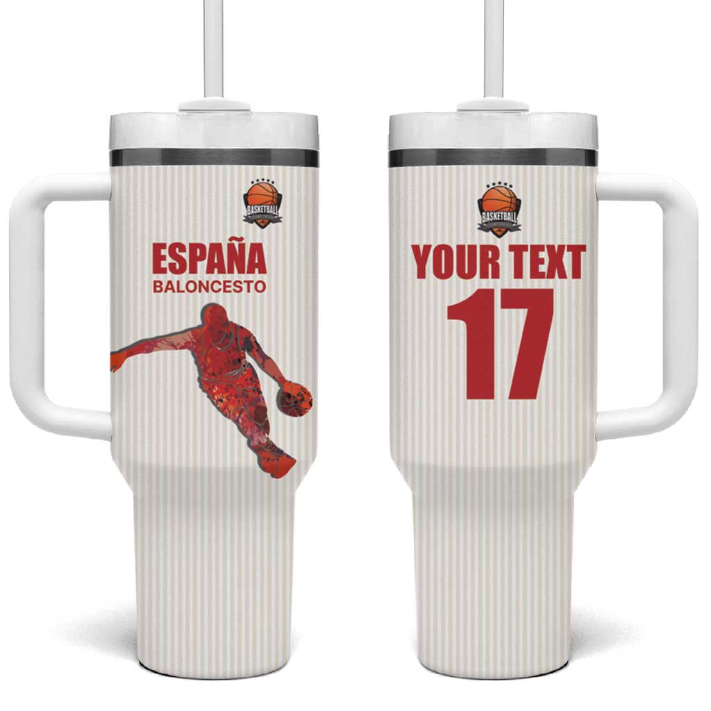 Custom Espana Basketball Spain Tumbler With Handle Baloncesto Come on La Roja White Style