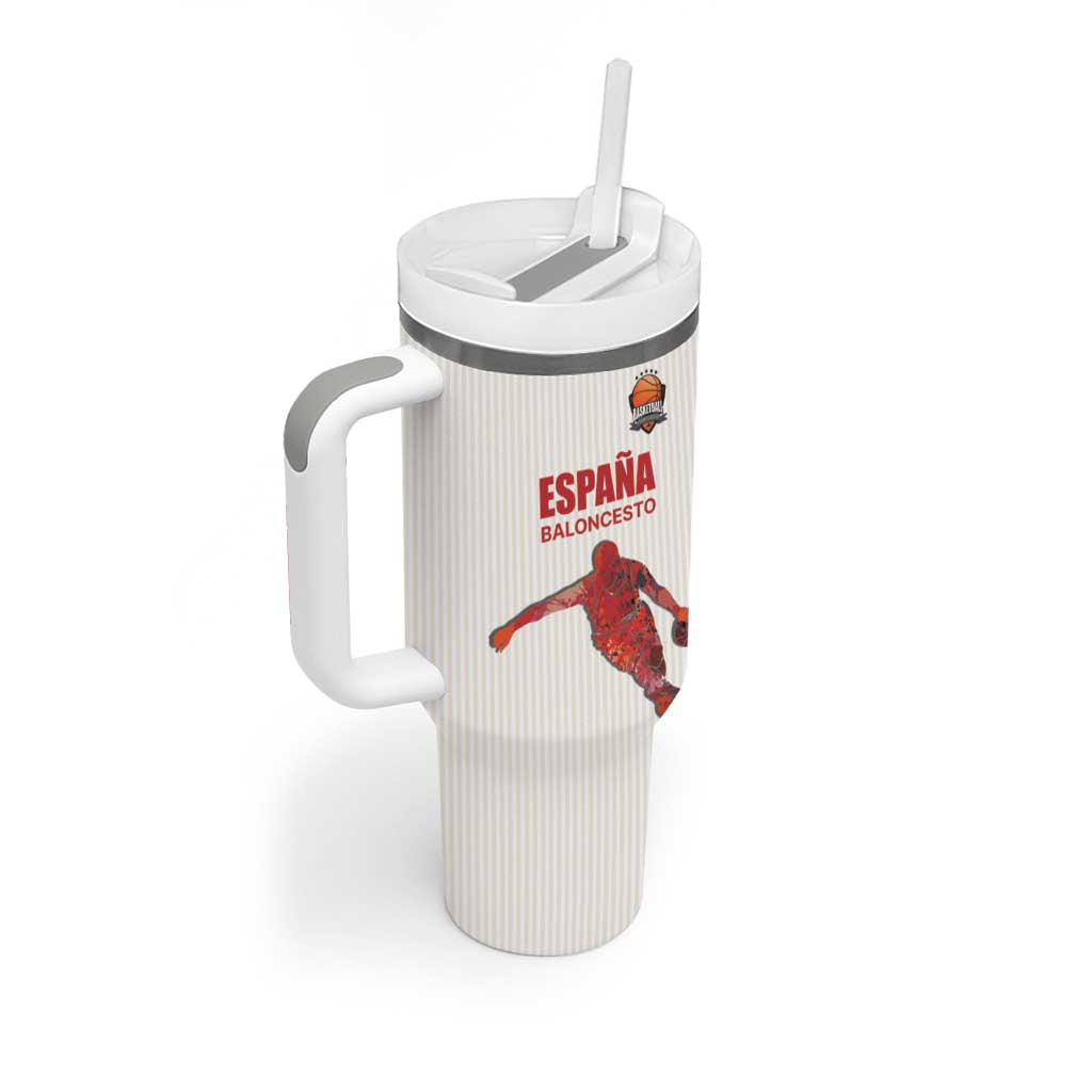 Custom Espana Basketball Spain Tumbler With Handle Baloncesto Come on La Roja White Style