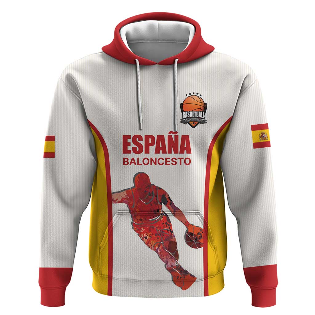 Custom Espana Basketball Spain Zip Hoodie Baloncesto Come on La Roja White Style