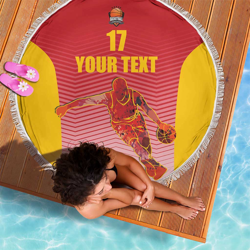 Custom Espana Basketball Spain Beach Blanket Baloncesto Come on La Roja Red Style