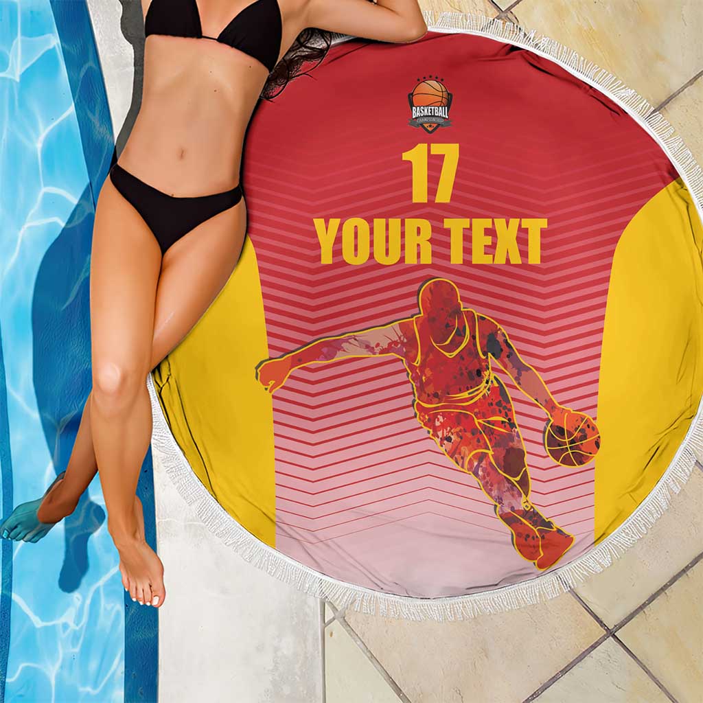 Custom Espana Basketball Spain Beach Blanket Baloncesto Come on La Roja Red Style