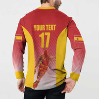 Custom Espana Basketball Spain Button Sweatshirt Baloncesto Come on La Roja Red Style