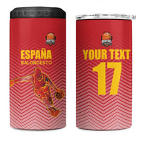 Custom Espana Basketball Spain 4 in 1 Can Cooler Tumbler Baloncesto Come on La Roja Red Style
