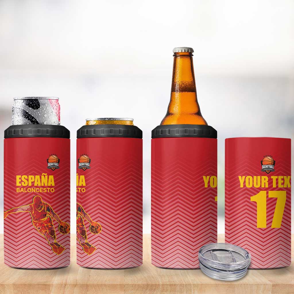 Custom Espana Basketball Spain 4 in 1 Can Cooler Tumbler Baloncesto Come on La Roja Red Style
