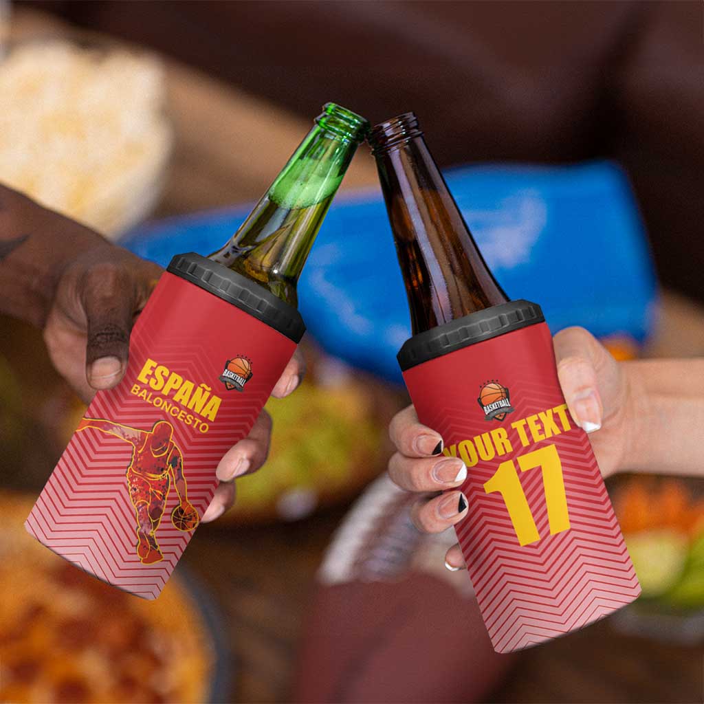 Custom Espana Basketball Spain 4 in 1 Can Cooler Tumbler Baloncesto Come on La Roja Red Style