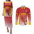 Custom Espana Basketball Spain Couples Matching Puletasi and Long Sleeve Button Shirt Baloncesto Come on La Roja Red Style