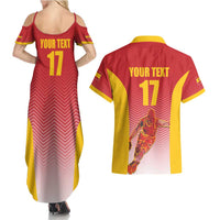 Custom Espana Basketball Spain Couples Matching Summer Maxi Dress and Hawaiian Shirt Baloncesto Come on La Roja Red Style