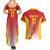 Custom Espana Basketball Spain Couples Matching Summer Maxi Dress and Hawaiian Shirt Baloncesto Come on La Roja Red Style