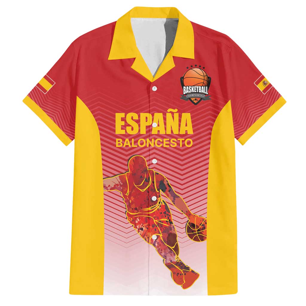 Custom Espana Basketball Spain Family Matching Long Sleeve Bodycon Dress and Hawaiian Shirt Baloncesto Come on La Roja Red Style