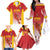 Custom Espana Basketball Spain Family Matching Off The Shoulder Long Sleeve Dress and Hawaiian Shirt Baloncesto Come on La Roja Red Style