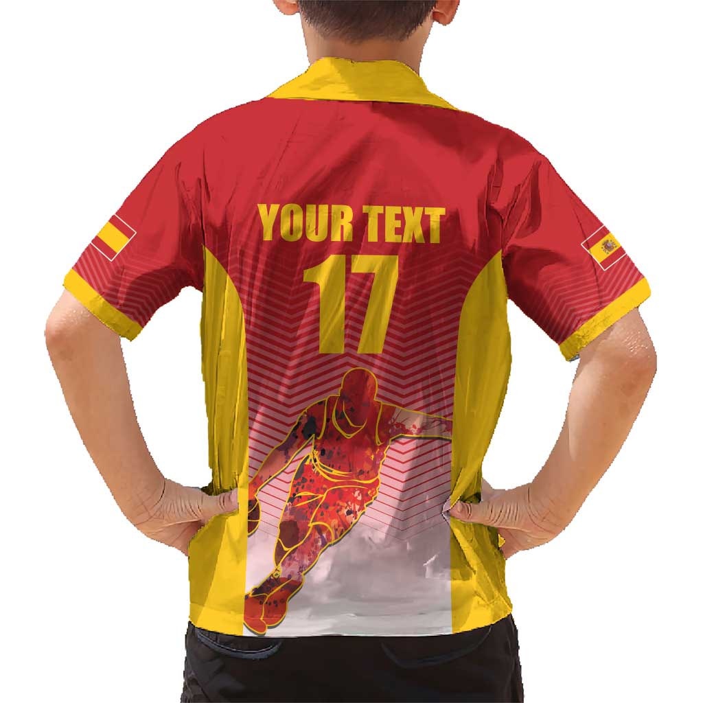 Custom Espana Basketball Spain Family Matching Short Sleeve Bodycon Dress and Hawaiian Shirt Baloncesto Come on La Roja Red Style