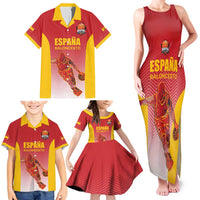 Custom Espana Basketball Spain Family Matching Tank Maxi Dress and Hawaiian Shirt Baloncesto Come on La Roja Red Style