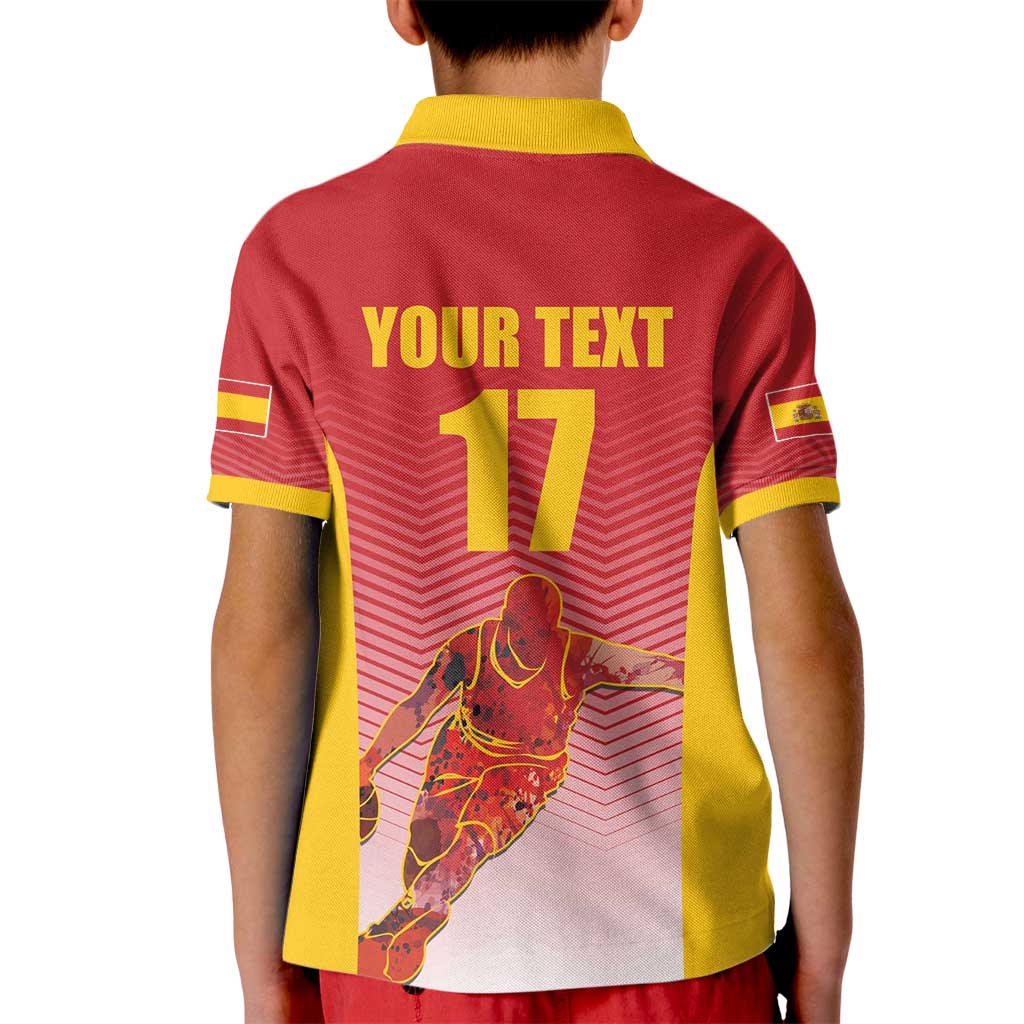Custom Espana Basketball Spain Kid Polo Shirt Baloncesto Come on La Roja Red Style