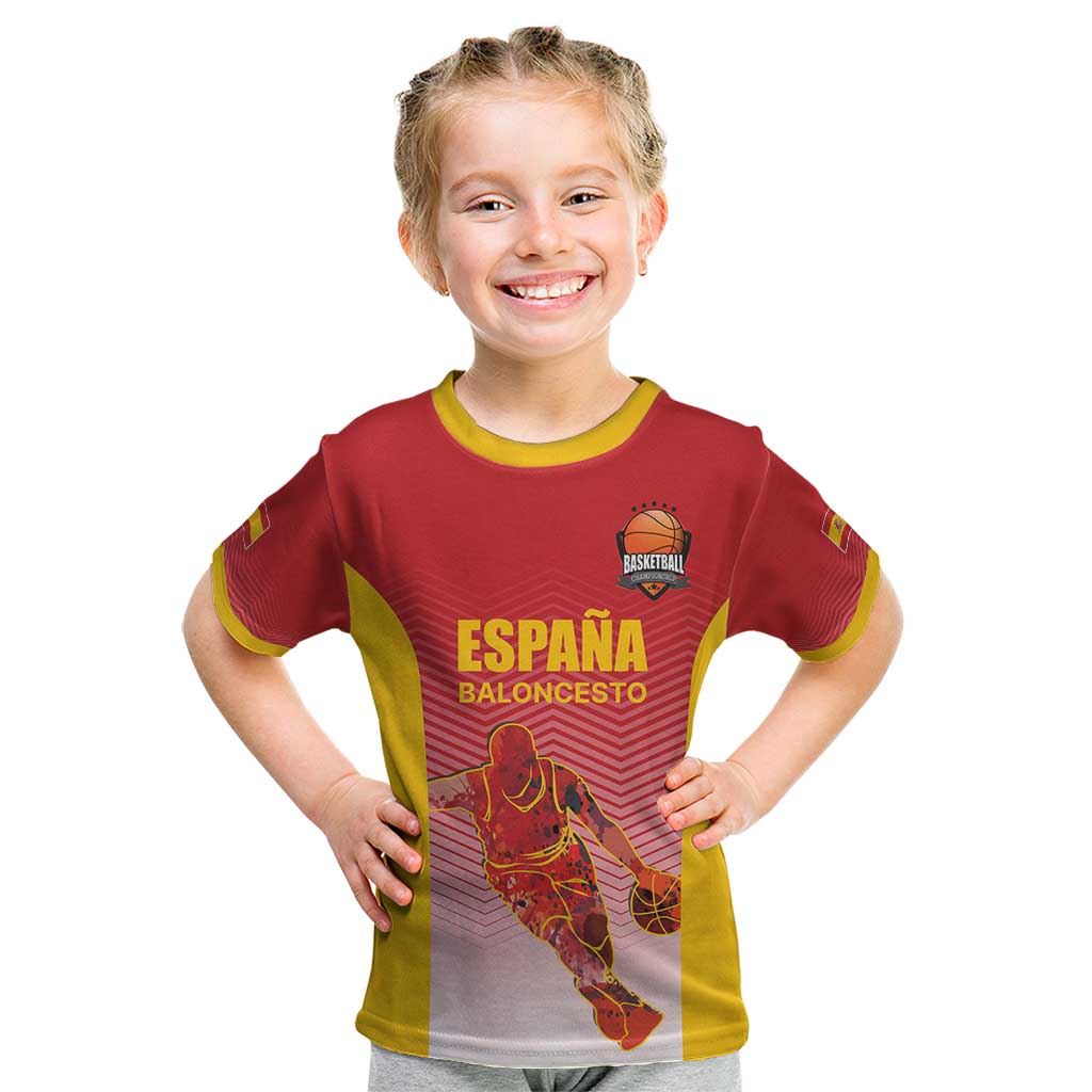 Custom Espana Basketball Spain Kid T Shirt Baloncesto Come on La Roja Red Style