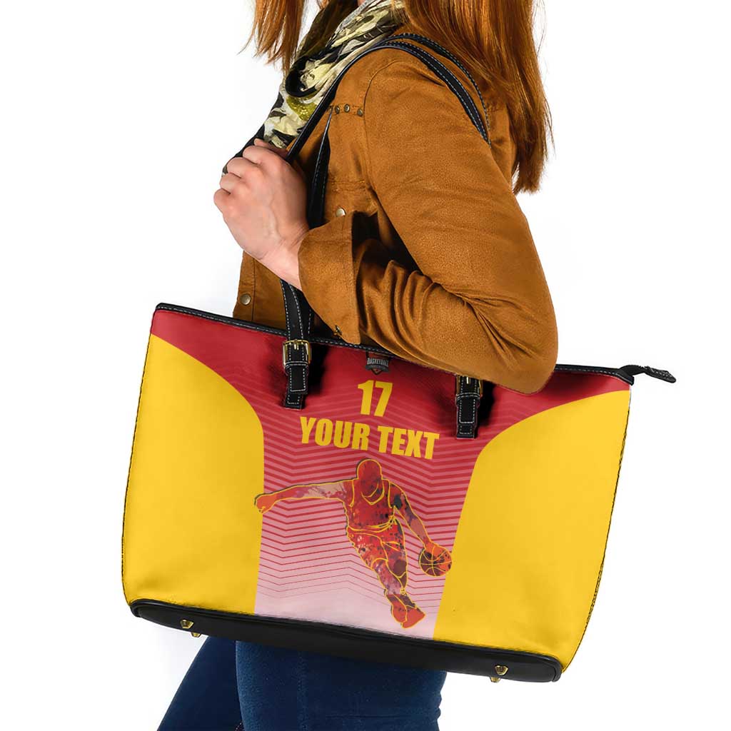 Custom Espana Basketball Spain Leather Tote Bag Baloncesto Come on La Roja Red Style