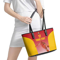 Custom Espana Basketball Spain Leather Tote Bag Baloncesto Come on La Roja Red Style