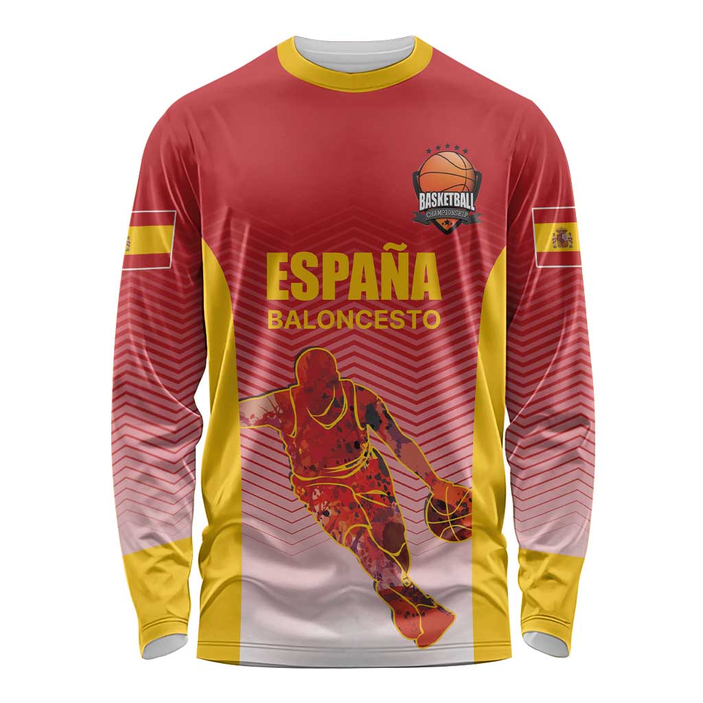 Custom Espana Basketball Spain Long Sleeve Shirt Baloncesto Come on La Roja Red Style