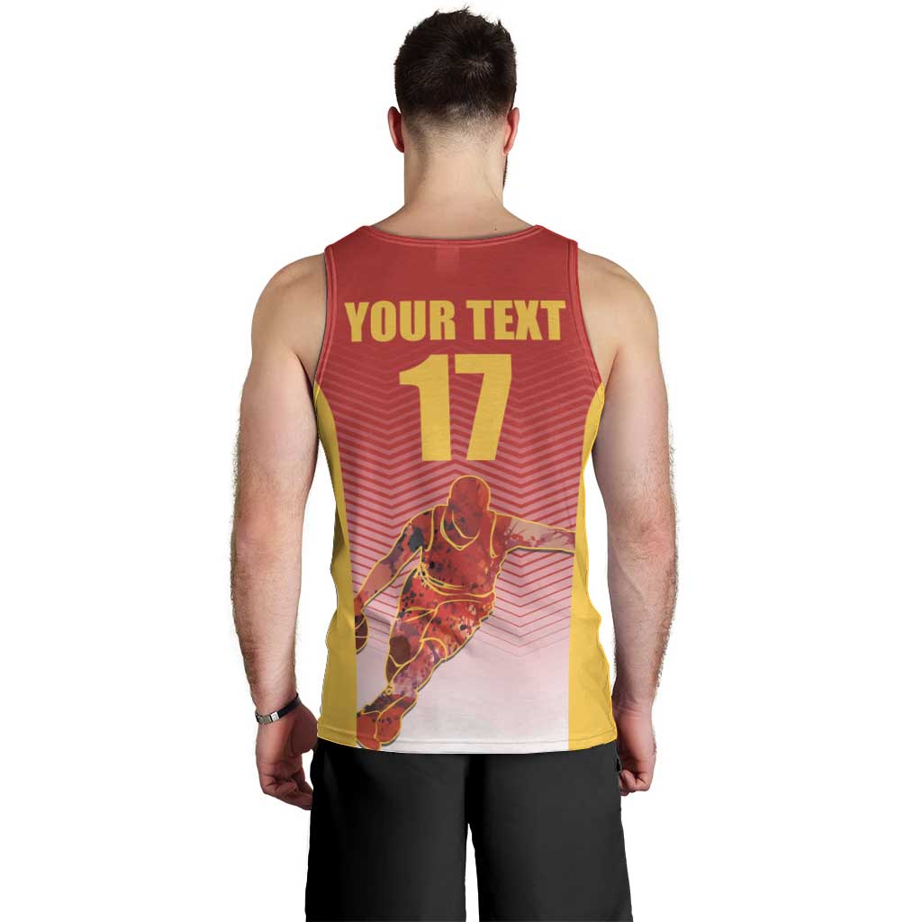 Custom Espana Basketball Spain Men Tank Top Baloncesto Come on La Roja Red Style