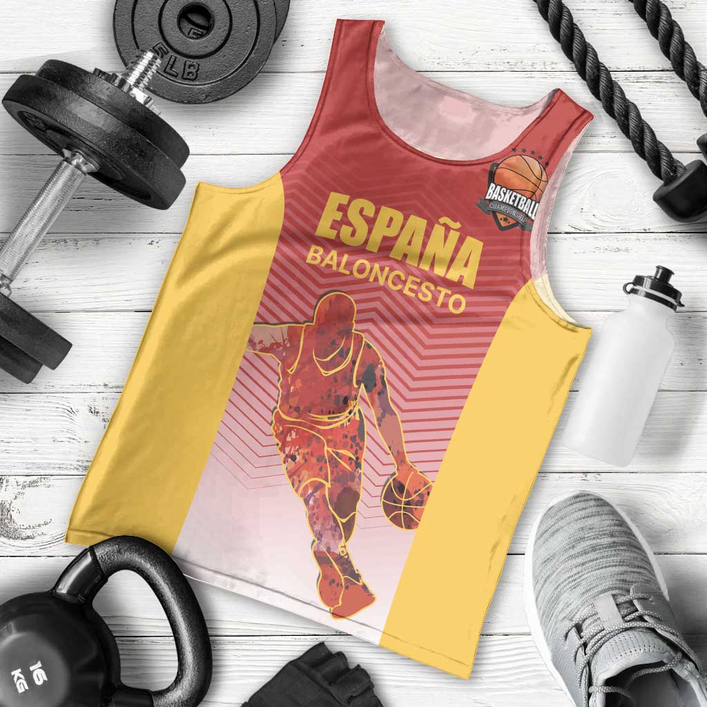 Custom Espana Basketball Spain Men Tank Top Baloncesto Come on La Roja Red Style