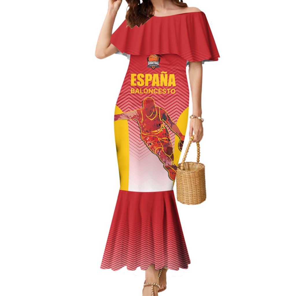 Custom Espana Basketball Spain Mermaid Dress Baloncesto Come on La Roja Red Style