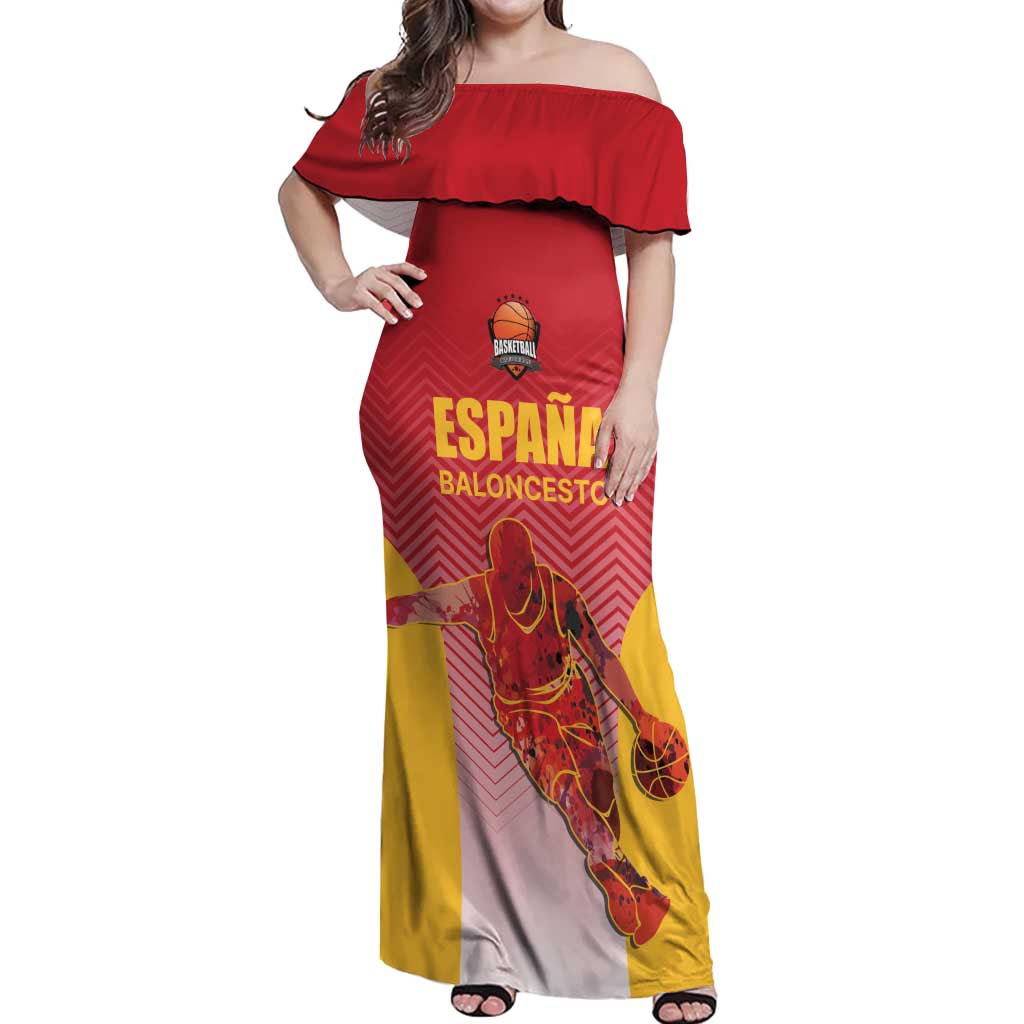 Custom Espana Basketball Spain Off Shoulder Maxi Dress Baloncesto Come on La Roja Red Style
